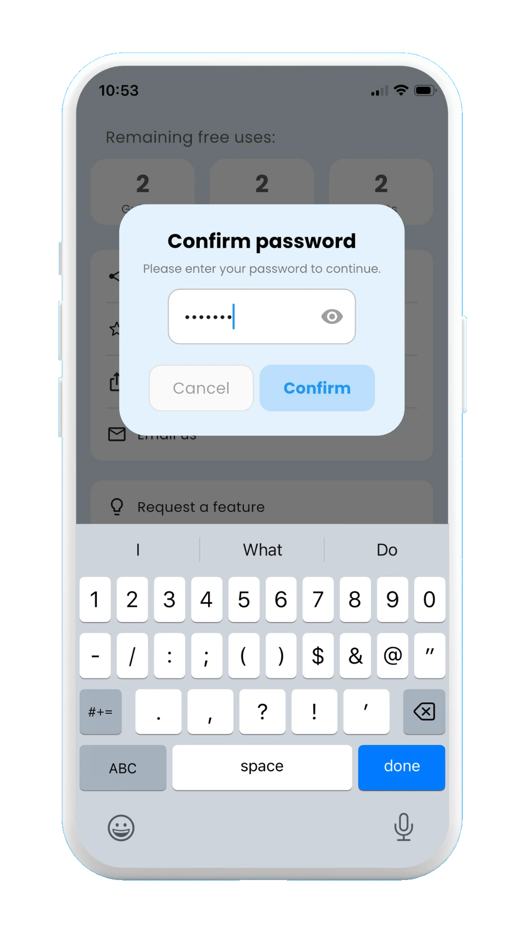 Meily Trips: How to delete your account: confirm password