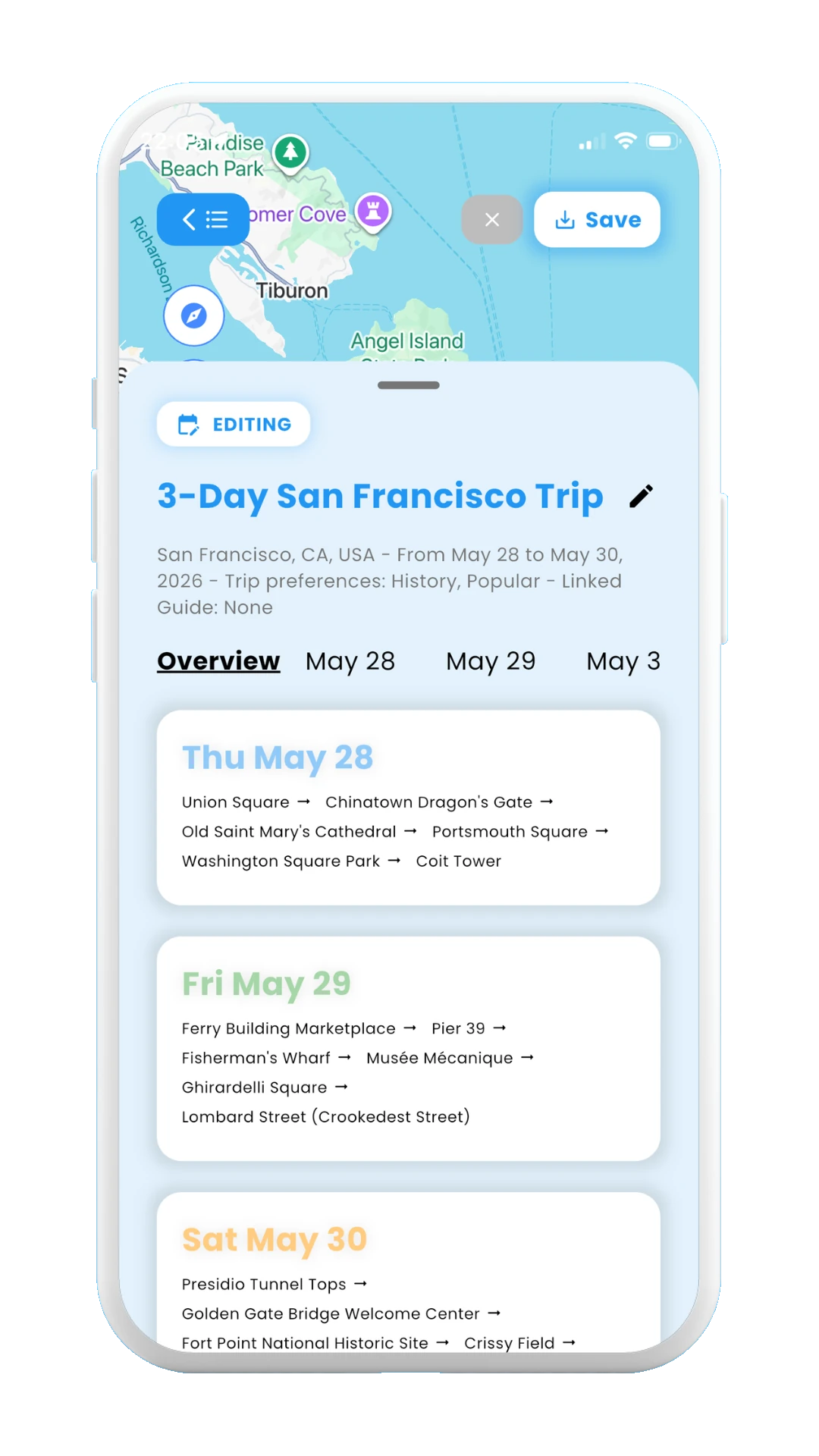Meily Trips: Create New Trip with AI: Days