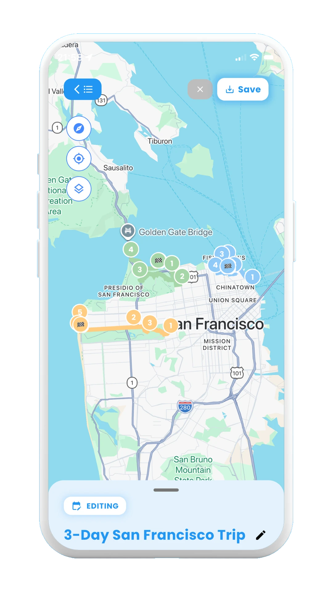 Trip Itinerary on Map - Meily Trips