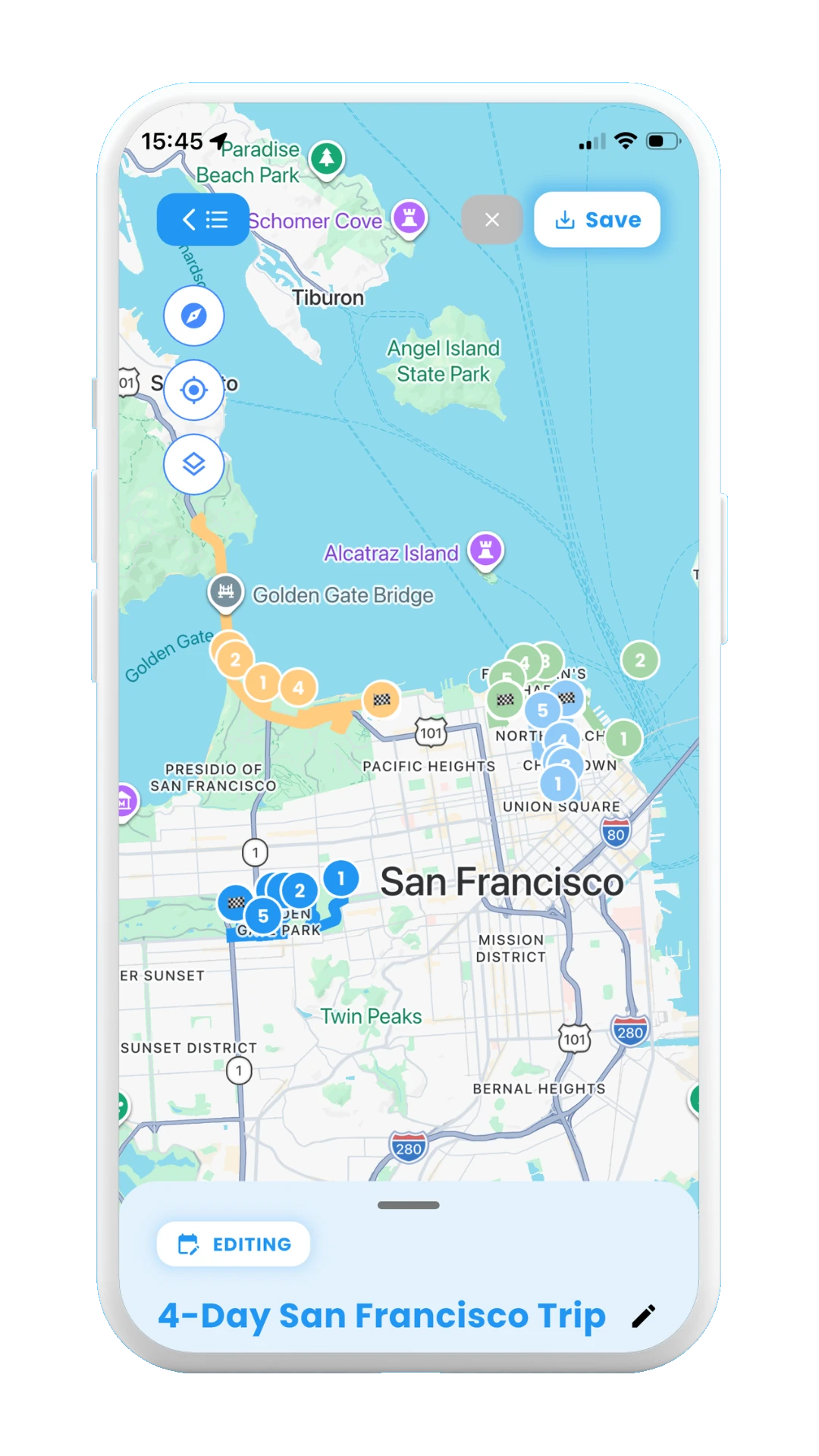Meily Trips: How to Add a new day with AI: New day on map
