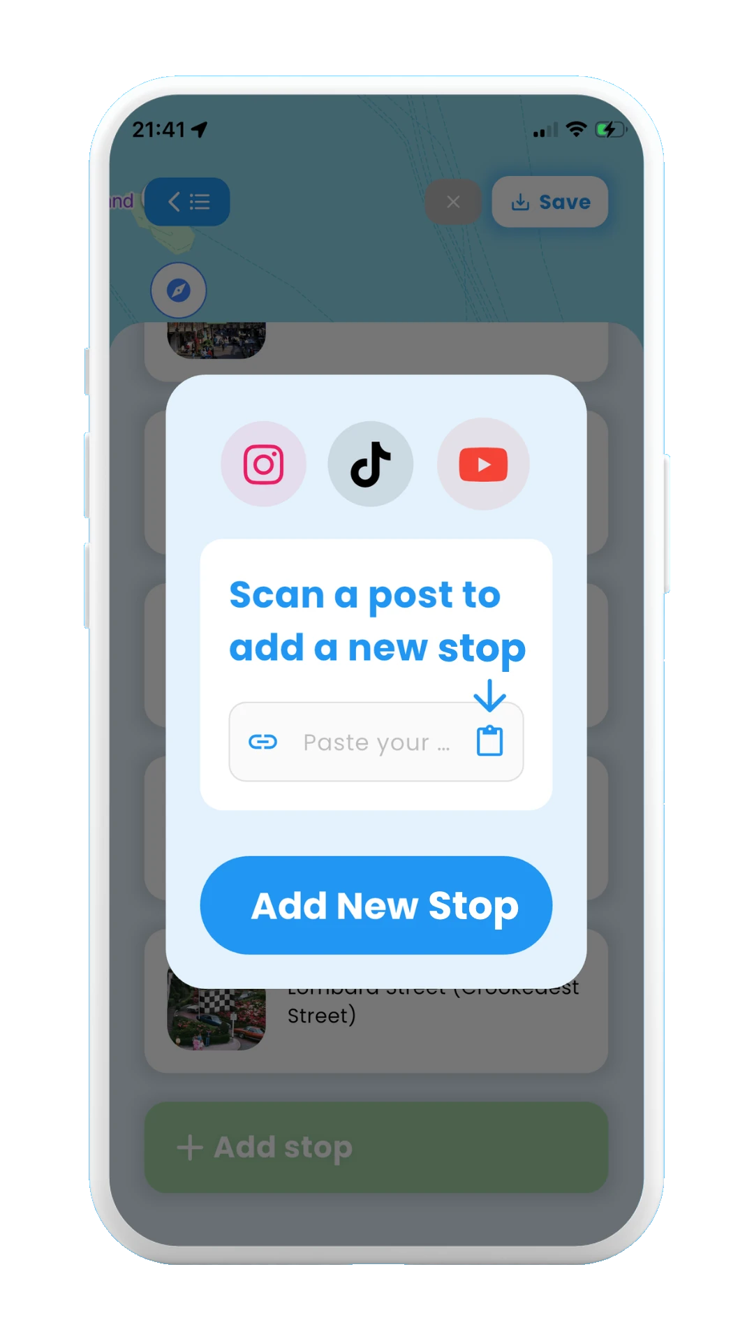 Meily Trips: How to Add a new stop from post: Paste post link