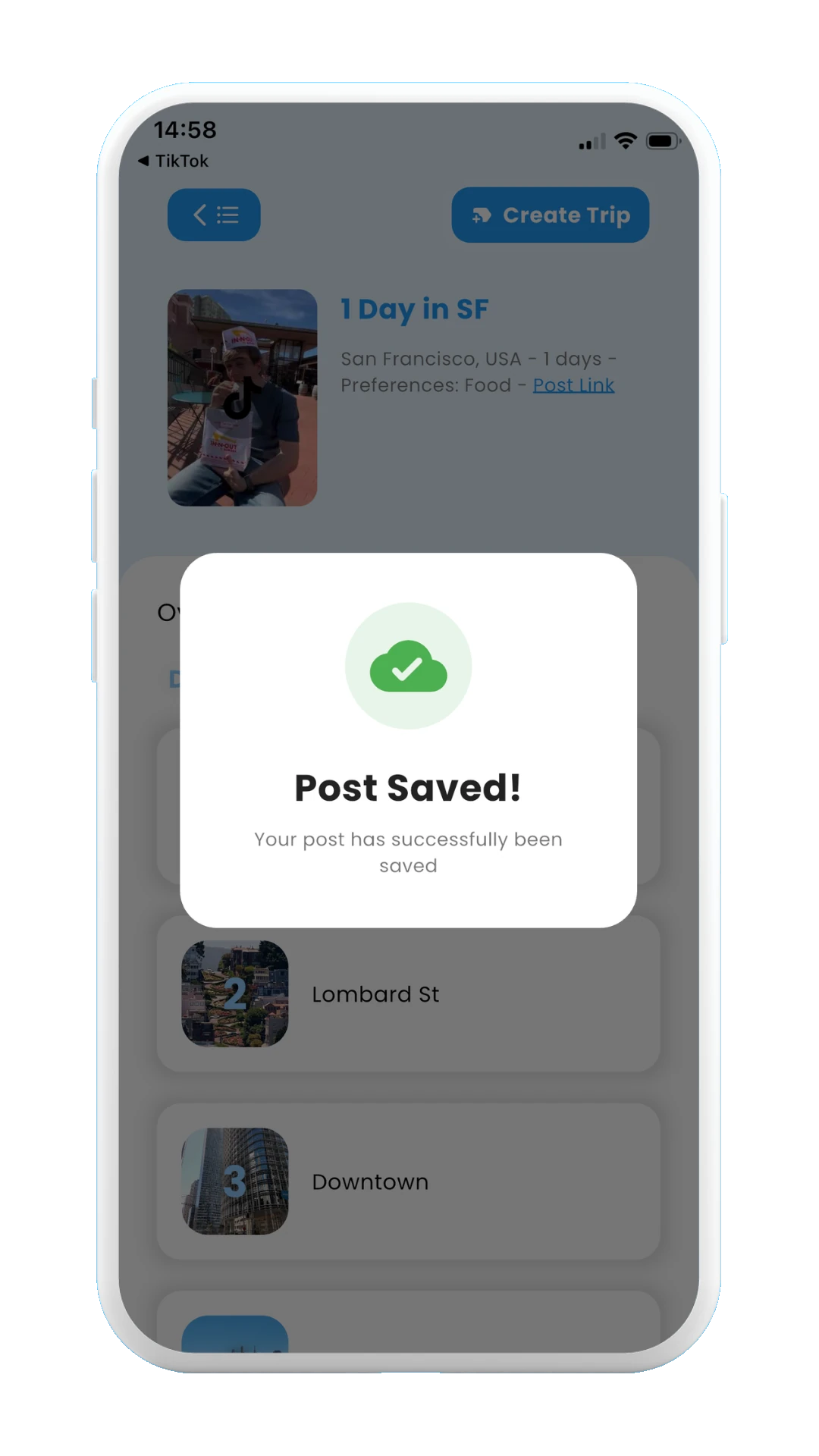 Meily Trips: Scan a post from social media: Saved post