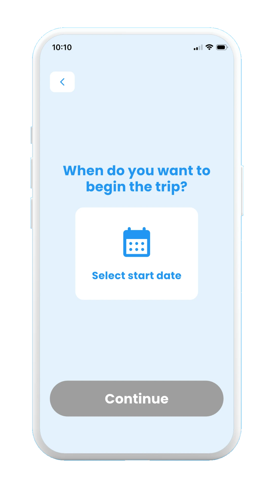 Meily Trips: How to create a trip from a post: choose start date