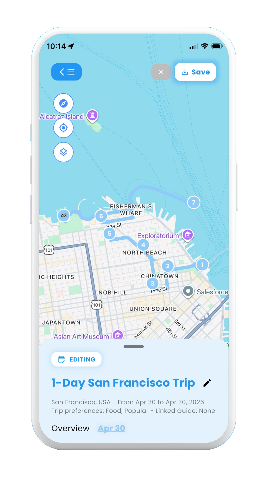 Meily Trips: How to create a trip from a post: created trip in mpa